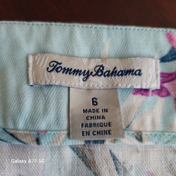 Tommy Bahama Florencia Short Skirt 100% Linen Spring Rain Print Sz 6 - Picture 12 of 14